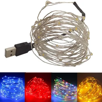 1Ppcs 5V USB LED String Lumina 10M de fir Argintiu rezistent la apa Zână LED Lumini de Craciun Pentru Petrecerea de Nunta Decor de Vacanță