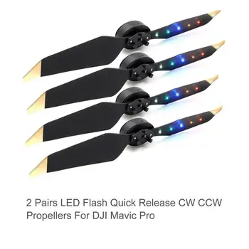 2 Perechi de LED Flash de Lumină Elice pentru DJI Mavic Pro Platinum FPV Drone Baterie Reîncărcabilă de Eliberare Rapidă CW CCW elemente de Recuzită