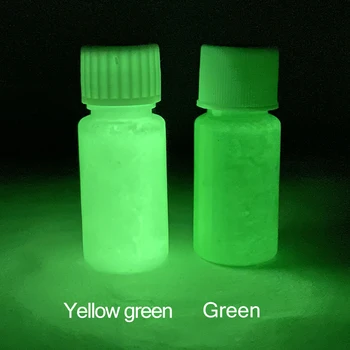 2 Sticle de Vopsea Luminos Glow în Întuneric pentru Decoratiuni Partid Arte Galben Verde Fosfor Pigment 2