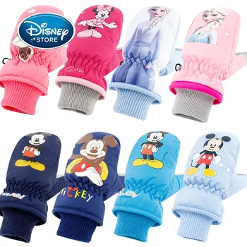 2020 Disney Mickey Mouse Mănuși Fată Băiat Snow Queen Elsa Printesa Copil Mănuși De Iarnă În Aer Liber Catifea Vânt Cald Mănuși De Schi