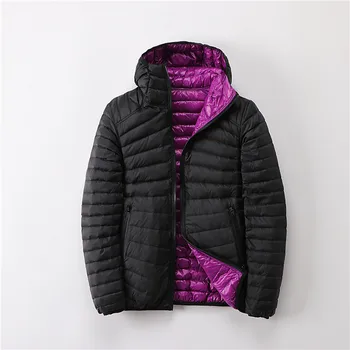 2020 Nou Toamna iarna dublu Partea de jos jacheta femei Casual cu Maneci Lungi Hoodied Haină scurtă ultra subțire de lumină Rață Jos haina