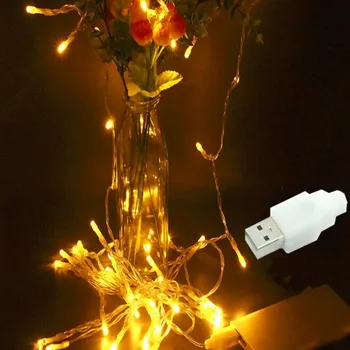 2M/3M/5M/10M USB 5V LED Șir de Lumini Lumini de Basm Ghirlanda Decor de Crăciun Petrecere de Nunta de Crăciun în condiții de Siguranță de Joasă Tensiune șir lumina