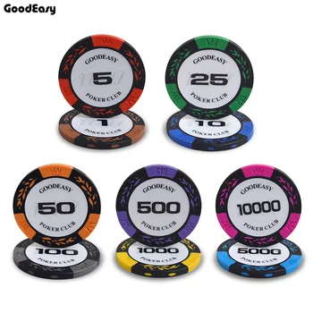 500Pcs/Set Lut Chips-uri de Poker Seturi de Grâu de Poker Chips-uri Colorate Lut Chip Texas Hold ' em Chips-uri de Seturi de Cutie de Metal de Divertisment 14g/buc