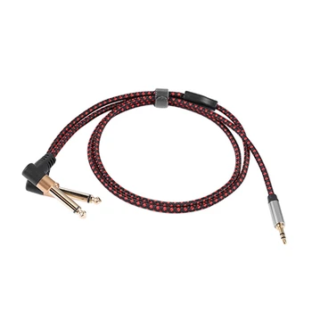 90 de Grade 3.5 mm Dual 6.5 mm Adaptor Jack o Cablu Unghi Drept Y Splitter AUX oana Cablu pentru Difuzor Amplificator 1M