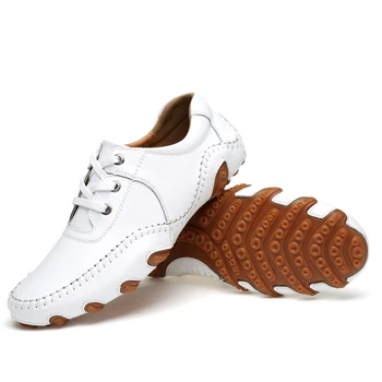 Alb Negru Din Piele Barbati Pantofi De Golf În Aer Liber În Stil Clasic De Golf De Formare Adidași Plus Dimensiune 38-47 Mens Golf Formatori Pantofi De Piele