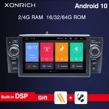 Autoradio 4G 64G DSP 1Din Android 10 CAR DVD PLAYER Pentru Fiat Grande Punto Linea 2007-2012 navigare gps multimedia ecranul radio