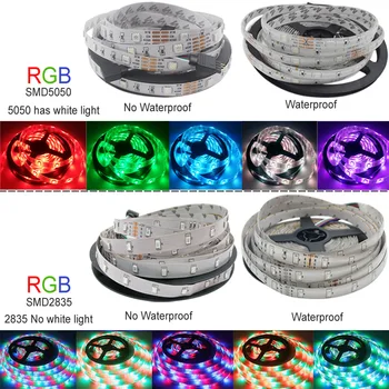 Bluetooth Benzi cu LED-uri RGB Led 5050 SMD 2835 DC12V Impermeabil LED 5m 10m diodă Panglică Flexibil cu Bluetooth de la distanță
