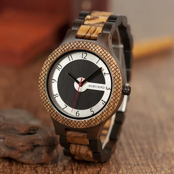 BOBO PASĂRE Brand de Top pentru Bărbați Ceasuri Quartz Elegant din Lemn de Lux, ceasuri de Mînă Ceasuri Militare în Cutie de Cadou erkek kol saati L-R07
