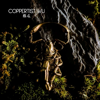 COPPERTIST.WU Manual Scorpionul Manciurian Breloc Solid de bronz, Pandantiv Colier de Simulare de Animale Breloc