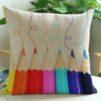 Creioane Colorate Geometrice Pernă Perne Nordic Pictura În Culori De Lenjerie De Pat Din Bumbac Acasă Decorative Mașină Canapea Scaun Pernă