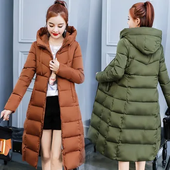 De vânzare la cald 2019 Solid Iarna Noi Moda de Mult Îngroșat Hooded Down Parka Jacheta de Iarna pentru Femei Hanorac