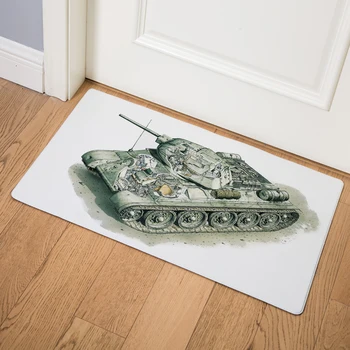 Desene animate Tanc Militar Masina PVC Piele Covorașe 46*76cm Impermeabil Bucătărie Covor Non Alunecare Living Decorul Camerei de Transport Usa Mat