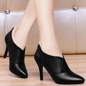 Femei Glezna BootsSpring Moda Tocuri Inalte Pantofi Rochie Dantela Subliniat Toe Botas Mujer Stras Papuceii Gladiator Negre Cizme Roșii