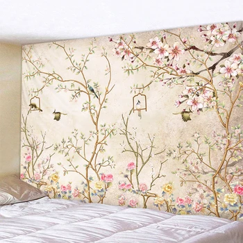 Floare roz tapiserie de perete agățat de flori colorate tapiserie Nordic dormitor living room decor acasă