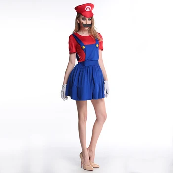Halloween Super Mario Luigi Bros Costum Sexy Femei Rochie Instalator Costum Lady este o Femeie de Lux Costume de Halloween Tinutele de Petrecere