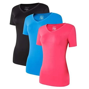Jeansian 3 Pack pentru Femei Slim iute Uscat se Potrivesc Respirabil cu Maneci Scurte T-Shirt Tricou Tricouri Execută Antrenament de Fitness SWT240 Pachet