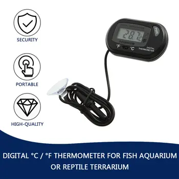 Mini Acvariu Rezervor de Pește de Apă Submersibilă Impermeabil LCD Digital Termometru Mic Senzor cu Fir Albastru/Negru/Galben