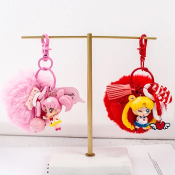 Noi PomPom Sailor Moon Breloc Breloc Drăguț Desen Animat De Ancorare Bell Ice Cream Magic Fată Sac Masina Pandantiv Lanț Cheie Accesorii