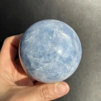 Noi sosiri minerale naturale lustruite albastru celestite cuarț crystal ball sfera pentru cadou