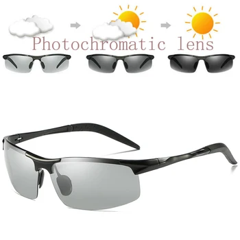 Nouă Bărbați UV400 Pescuit Polarizati Photochromatic ochelari de Soare Aluminiu M în aer liber Conducere de Tranziție Lentile Cameleon