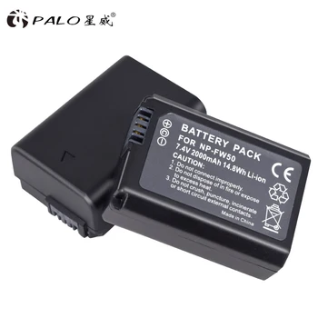 PALO 2 buc 2000mAh NP-FW50 NP-FW50 Acumulator Camera + LED Dual USB Încărcător pentru Sony Alpha a6500 a6300 a6000 a5000 a3000 NEX-3 a7R