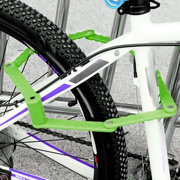 Pliabil Ciclism Biciclete de Blocare de Siguranță MTB Anti-forfecare Portabil sistem de Blocare Biciclete, 8-Secțiunea de Blocare a Suportului de Biciclete de Blocare a Lanțului de Bicicletă Parte