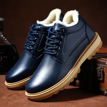 Pluș Gros de Bumbac, Pantofi de Cald de Iarna Barbati Casual Piele Barbati Pantofi coreean Impermeabil Lucra Pantofi Pantofi pentru Bărbați