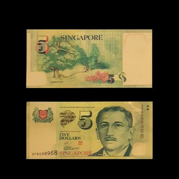 RH 6pcs/lot Dolar Singapore Set 2 5 10 50 100 1000 Aur 99999 de Bancnote Notă pentru Colectarea de Decorare Ziua de nastere Cadouri