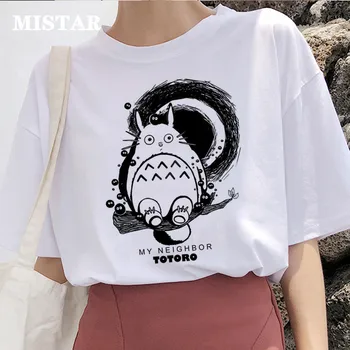 Totoro tricou femei Imprimat desene animate drăguț t-shirt de top de vară kawaii 90 Grafic alb topuri camasi maneca scurta femei haine