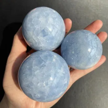Noi sosiri minerale naturale lustruite albastru celestite cuarț crystal ball sfera pentru cadou