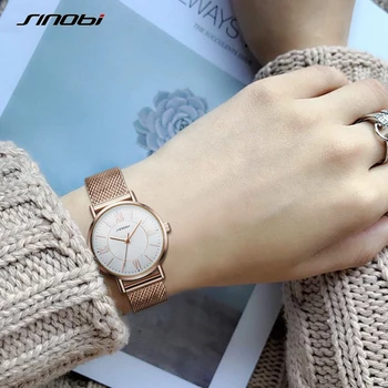 SINOBI Femei Simple Încheietura Ceasuri de Aur Watchband Top Brand de Lux Fata Uite Cristal de Cuarț Ceas Doamnelor Ceasuri Reloj Mujer