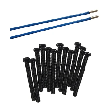 12x Negru Preluare Înălțime Șuruburi de Reglare cu Arcuri & 2pcs Două Mod de Rod de Tip Chitara Truss Rod Steel 9 x440mm Albastru