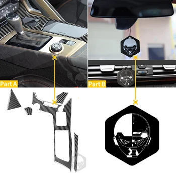 Fibra De Carbon Pentru Chevrolet Corvette C7-2019 Center Control Panel Ornamental Autocolant Ceașcă Titularul Cadru Interior Accesorii Auto