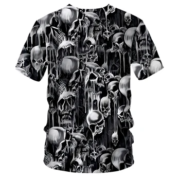 OGKB 3D Full Tipărite Craniu de Groază T-shirt, pantaloni Scurți Vesta Barbati Personalizate Strada Costum de Vară de Mari Dimensiuni de Îmbrăcăminte de Modă