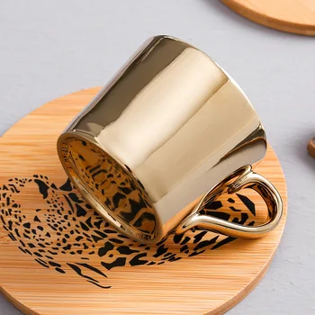 Aur de Lux Portelan, Ceasca si Farfurie de Ceramică Simplu Ceai, Seturi Creative Bucătărie Cești de Cafea Tazas Para Cafenea Decor Acasă