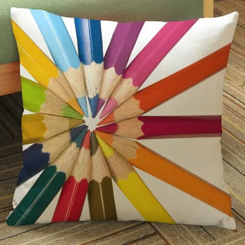 Creioane Colorate Geometrice Pernă Perne Nordic Pictura În Culori De Lenjerie De Pat Din Bumbac Acasă Decorative Mașină Canapea Scaun Pernă