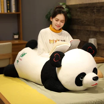 Noi Huggable Copil Drăguț Urs Panda Gigant De Pluș Lung Perna Moale Jucărie Animal De Pluș Papusa De Dormit Perna Fete Iubitor De Cadou