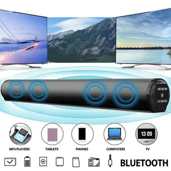 BS-10 Wireless Bluetooth 5.0 Difuzor Bara de Metal Bluetooth Boxe Home Theater Surround Difuzor Stereo cu Control de la Distanță