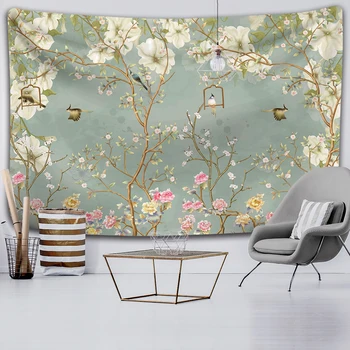 Floare roz tapiserie de perete agățat de flori colorate tapiserie Nordic dormitor living room decor acasă