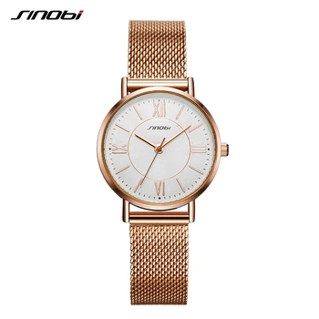SINOBI Femei Simple Încheietura Ceasuri de Aur Watchband Top Brand de Lux Fata Uite Cristal de Cuarț Ceas Doamnelor Ceasuri Reloj Mujer